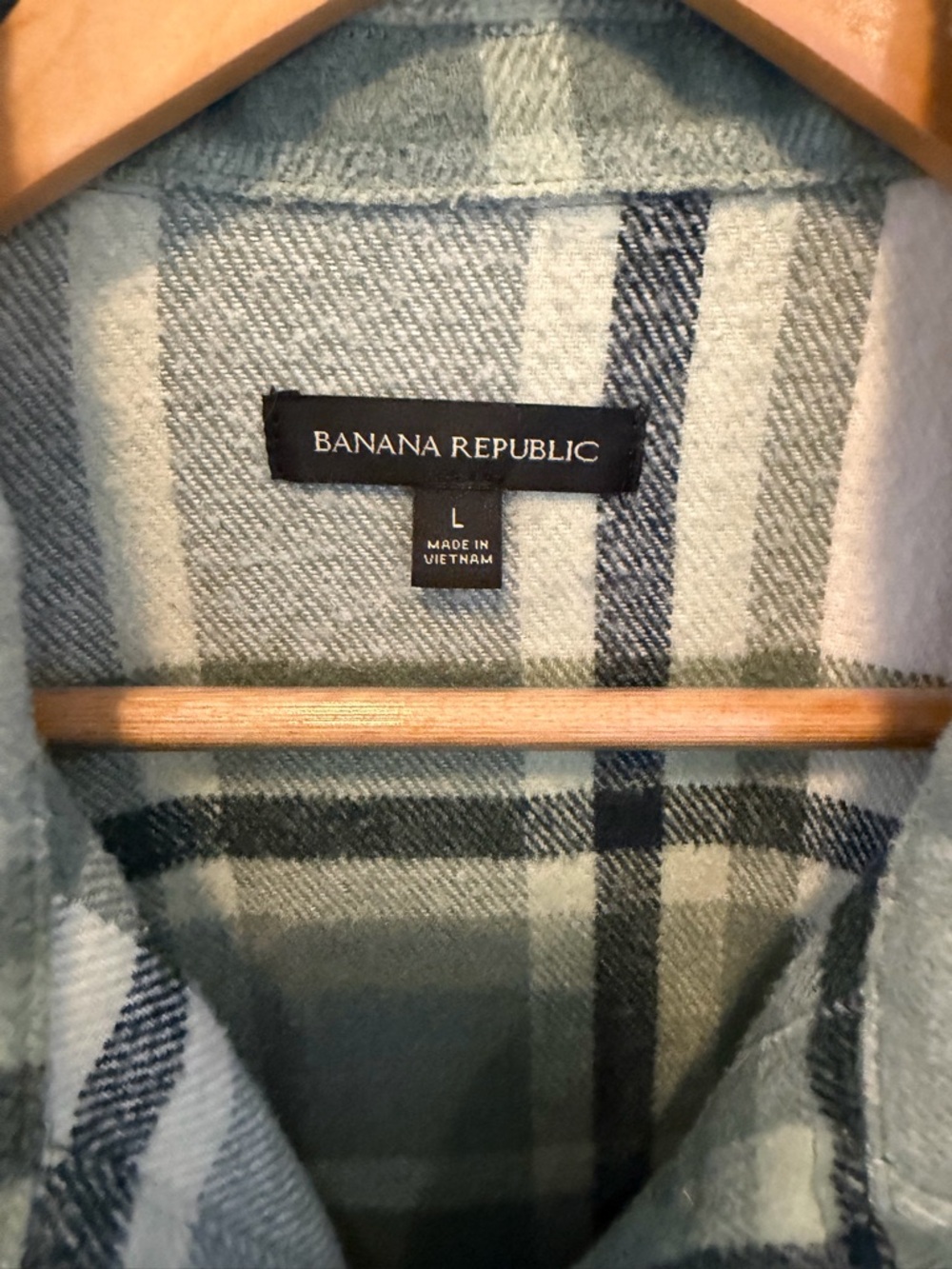 Banana Republic Green and Cream Plaid Wool Blend Jacket Size L - Picture 2 of 3